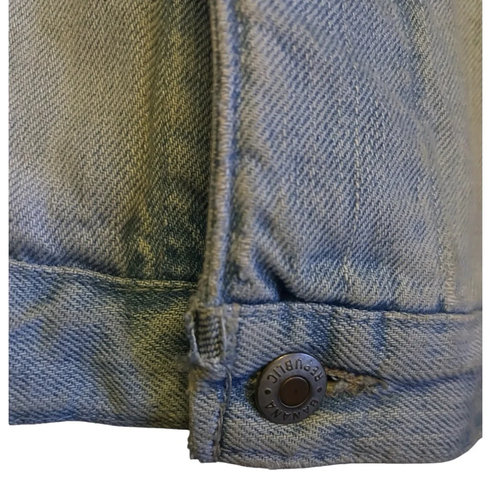 Vintage Oversized 80s Banana Republic Slight Destressed Denim Jean Jacket Size L